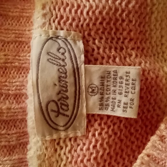 Vintage 80's,Pink & White Striped,Lightweight,TurtleNeck Summer Knit  Top💕 - Picture 7 of 8